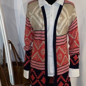 🌞 Say What, Duster Cardigan, Aztec print